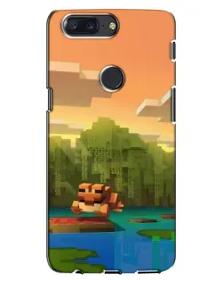 Чохол для OnePlus 5T з картинкою «Майнкрафт захід сонця»