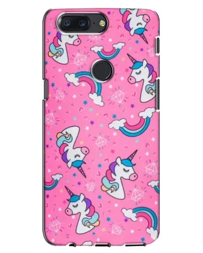 Чохол для OnePlus 5T з картинкою «Unicorn паттерн рожевий»