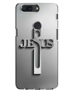Чехол для OnePlus 5T с картинкой «Металлический крест Jesus»