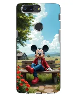 Чохол для OnePlus 5T з картинкою «Міккі на лавці»
