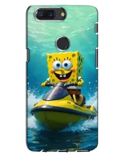 Чохол для OnePlus 5T з картинкою «Спанч Боб на гідроциклі»
