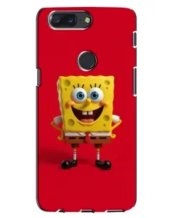 Чохол для OnePlus 5T з картинкою «Спанч Боб на червоному»