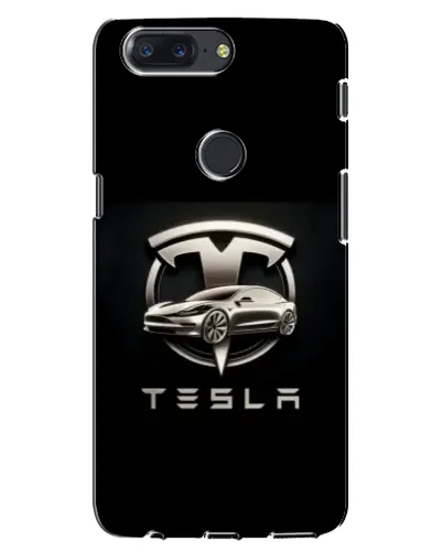 Чохол для OnePlus 5T з картинкою «Tesla — срібне авто»