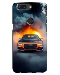 Чохол для OnePlus 5T з картинкою «Audi у вогняному диму»