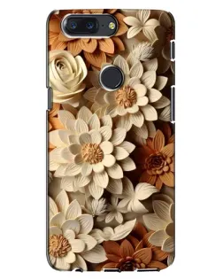 Чохол для OnePlus 5T з картинкою «Бежевий флористичний декор»