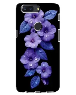 Чохол для OnePlus 5T з картинкою «Фіолетові квіти з росою»