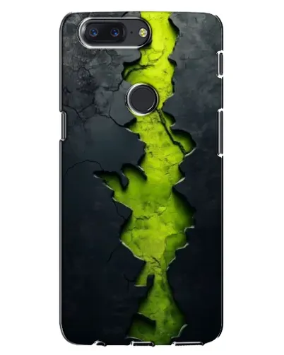 Чехол для OnePlus 5T с картинкой «Салатовый разлом скалы»