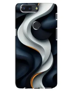 Чехол для OnePlus 5T с картинкой «Объемные черно-белые ленты»