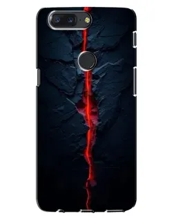 Чехол для OnePlus 5T с картинкой «Kрасная лавовая трещина»