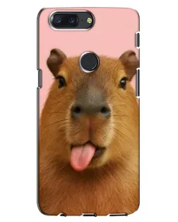 Чехол для OnePlus 5T с картинкой «Капибара с языком»