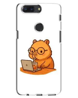 Чехол для OnePlus 5T с картинкой «Капибара с ноутбуком»