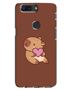 Чехол для OnePlus 5T с картинкой «Капибара с сердцем»