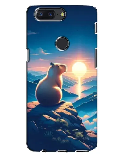 Чехол для OnePlus 5T с картинкой «Закат солнца с капибарой»