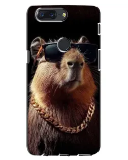 Чехол для OnePlus 5T с картинкой «Капибара золотая цепь»