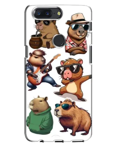 Чехол для OnePlus 5T с картинкой «Крутые капибары музыканты»