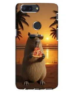 Чехол для OnePlus 5T с картинкой «Капибара с пиццей»