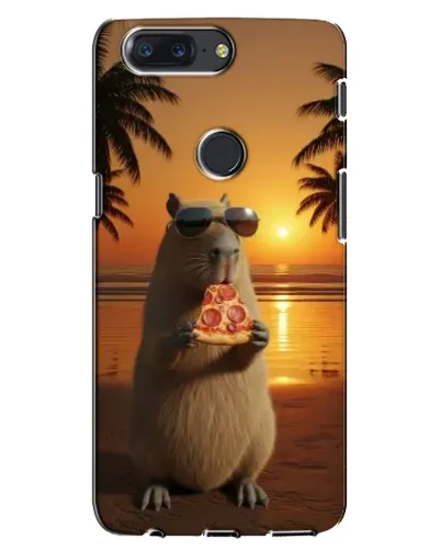 Чехол для OnePlus 5T с картинкой «Капибара с пиццей»