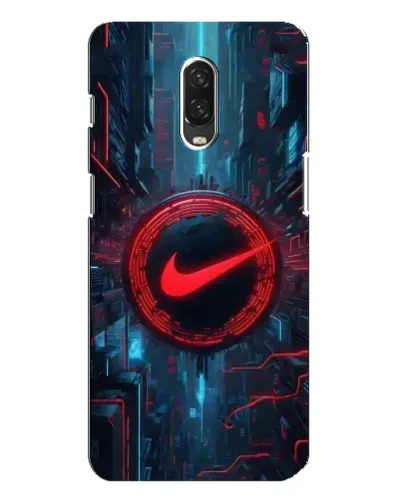 Чехол для OnePlus 6T с картинкой «Техногенный стиль Nike»