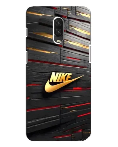Чехол для OnePlus 6T с картинкой «Золотой Nike на металле»
