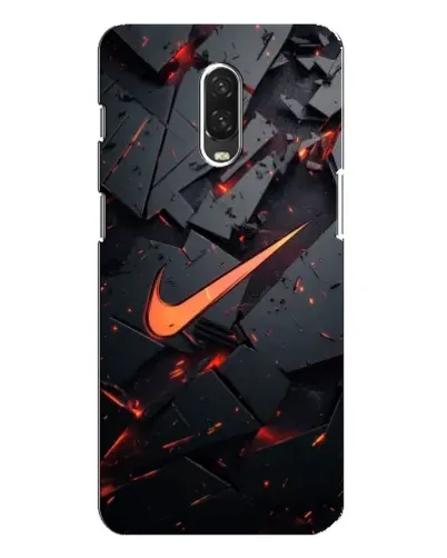 Чехол для OnePlus 6T с картинкой «Nike — эффект разломов»