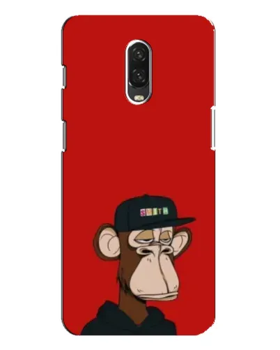 Чехол для OnePlus 6T с картинкой «Bored Ape — красный фон»
