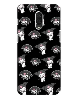Чехол для OnePlus 6T с картинкой «Черный паттерн Kuromi»