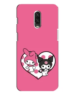 Чехол для OnePlus 6T с картинкой «Kuromi и My Melody»