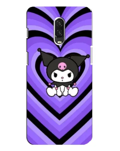 Чехол для OnePlus 6T с картинкой «Kuromi и фиолетовые сердца»