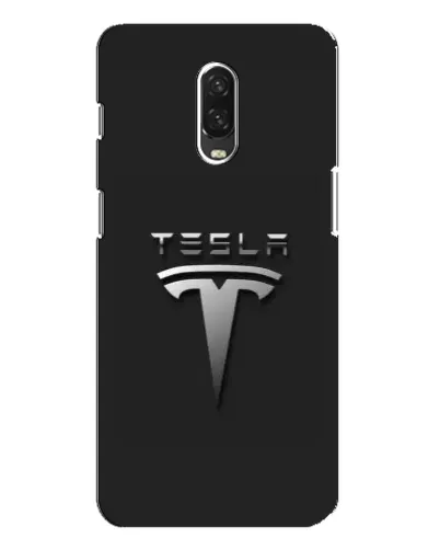 Чохол для OnePlus 6T з картинкою «Сталевий логотип Tesla»