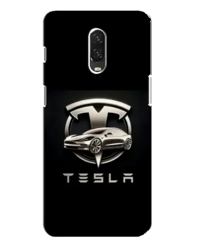 Чохол для OnePlus 6T з картинкою «Tesla — срібне авто»