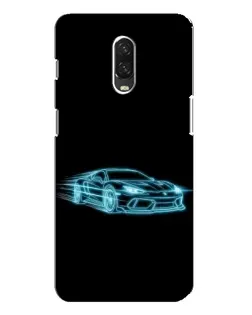 Чехол для OnePlus 6T с картинкой «Неоновый контур Lamborghini»