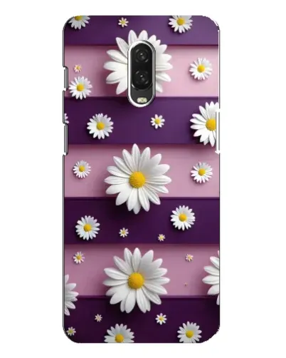 Чохол для OnePlus 6T з картинкою «Ромашки на фіолетовому»