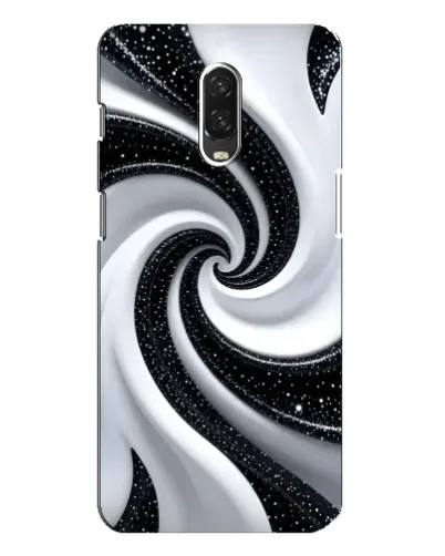 Чохол для OnePlus 6T з картинкою «Чорно-біла спіраль»