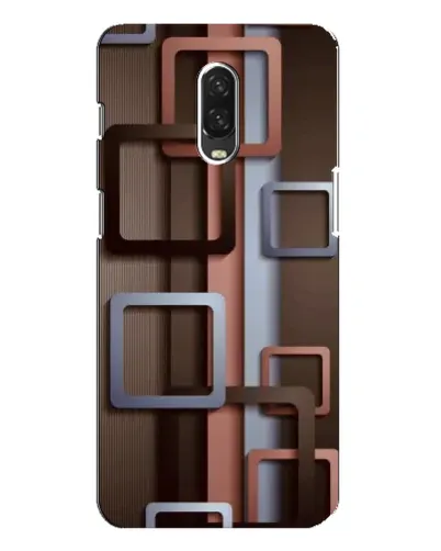 Чохол для OnePlus 6T з картинкою «Коричневі об'ємні квадрати»