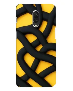 Чохол для OnePlus 6T з картинкою «Чорне жовте переплетення»