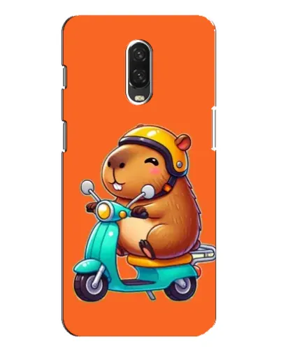 Чохол для OnePlus 6T з картинкою «Капібара на скутері»