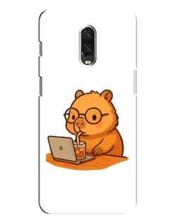 Чохол для OnePlus 6T з картинкою «Капібара з ноутбуком» Чохол для OnePlus 6T з картинкою «Капібара з ноутбуком»