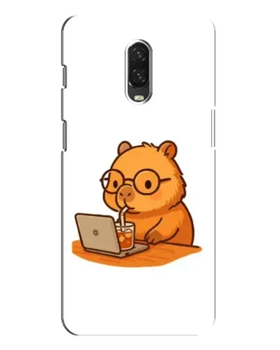 Чохол для OnePlus 6T з картинкою «Капібара з ноутбуком»