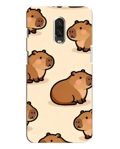 Чохол для OnePlus 6T з картинкою «Паттерн милих капібар»