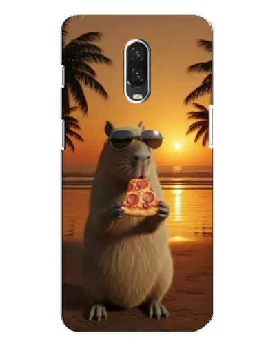 Чохол для OnePlus 6T з картинкою «Капібара з піцою»