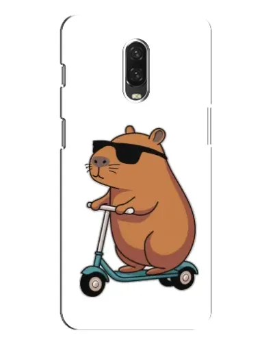 Чохол для OnePlus 6T з картинкою «Капібара на самокаті»