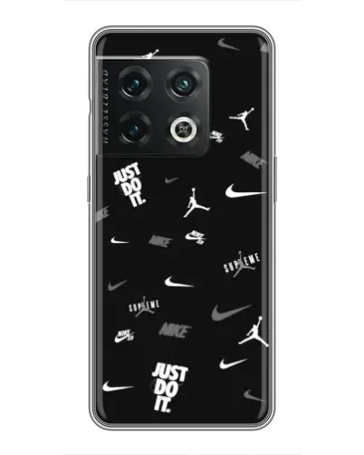 Чехол для OnePlus 10 Pro с картинкой «Nike Black Pattern» Чехол для OnePlus 10 Pro с картинкой «Nike Black Pattern»