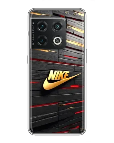 Чехол для OnePlus 10 Pro с картинкой «Золотой Nike на металле»