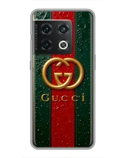 Чохол для OnePlus 10 Pro з картинкою «Gucci — фірмова смуга та золото» Чохол для OnePlus 10 Pro з картинкою «Gucci — фірмова смуга та золото»