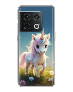 Чехол для OnePlus 10 Pro с картинкой «Единорог на поляне»