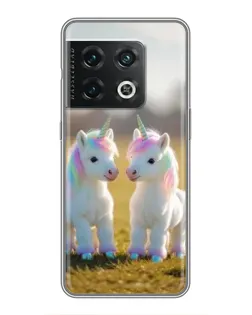 Чехол для OnePlus 10 Pro с картинкой «Пара единорогов»