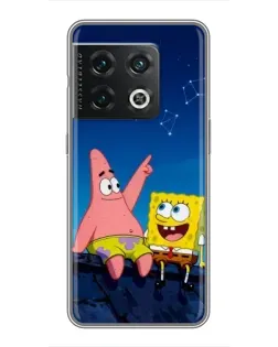 Чехол для OnePlus 10 Pro с картинкой «Губка Боб и Патрик ночью»