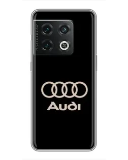 Чохол для OnePlus 10 Pro з картинкою «Audi — золотий логотип»
