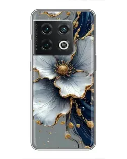 Чехол для OnePlus 10 Pro с картинкой «Белый цветок и золотой флюид»