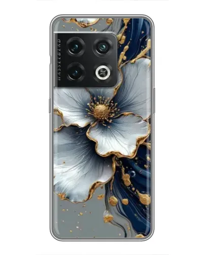 Чехол для OnePlus 10 Pro с картинкой «Белый цветок и золотой флюид» Чехол для OnePlus 10 Pro с картинкой «Белый цветок и золотой флюид»